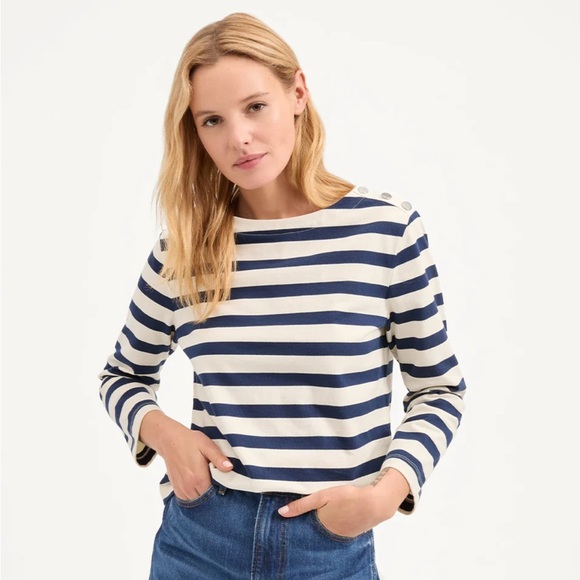 🆕 VERONICA BEARD Hovey Striped Top - Picture 2 of 5